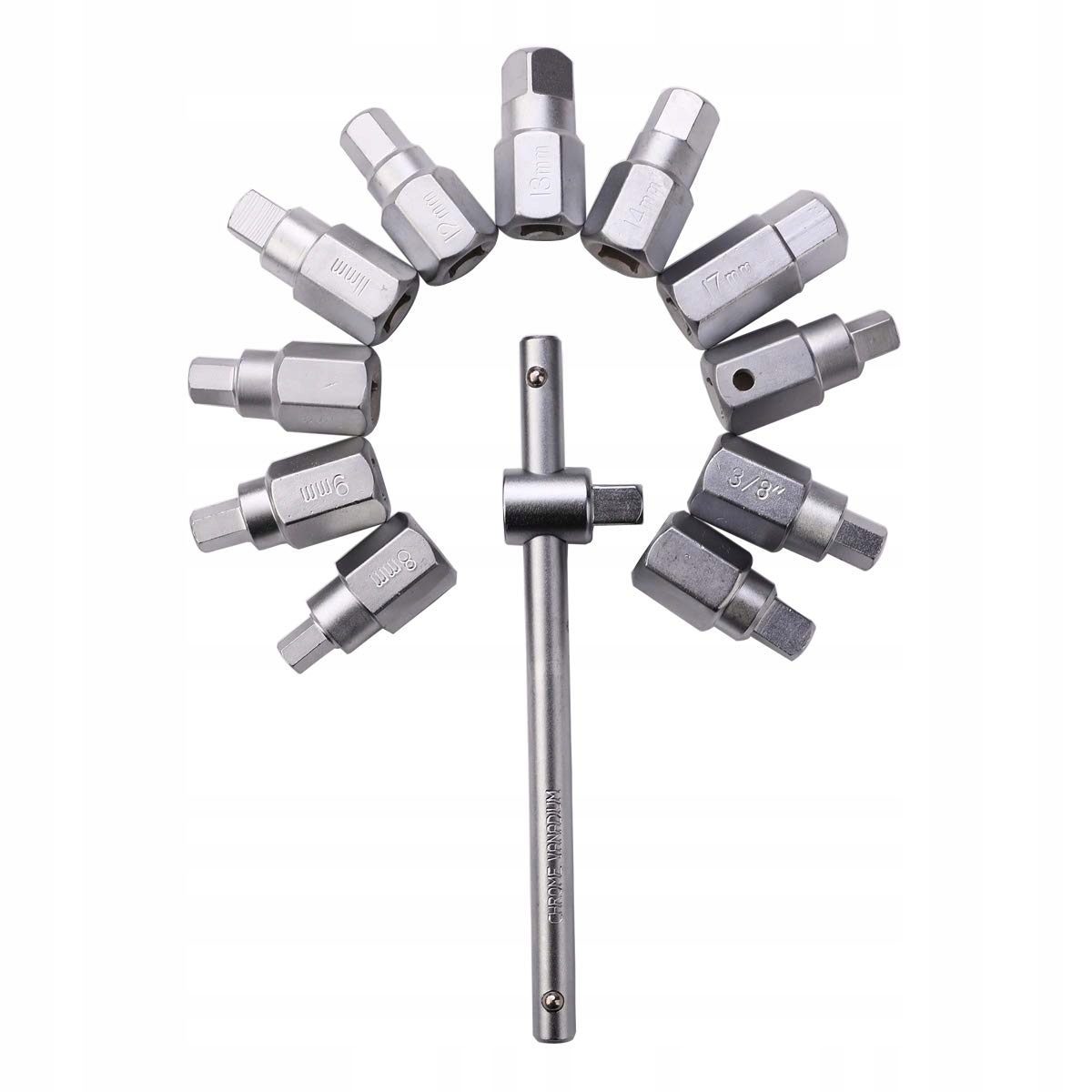 KLUCZE DO KORKÓW OLEJU NASADKI 12 CZĘŚCI ZESTAW Marka SilverTools
