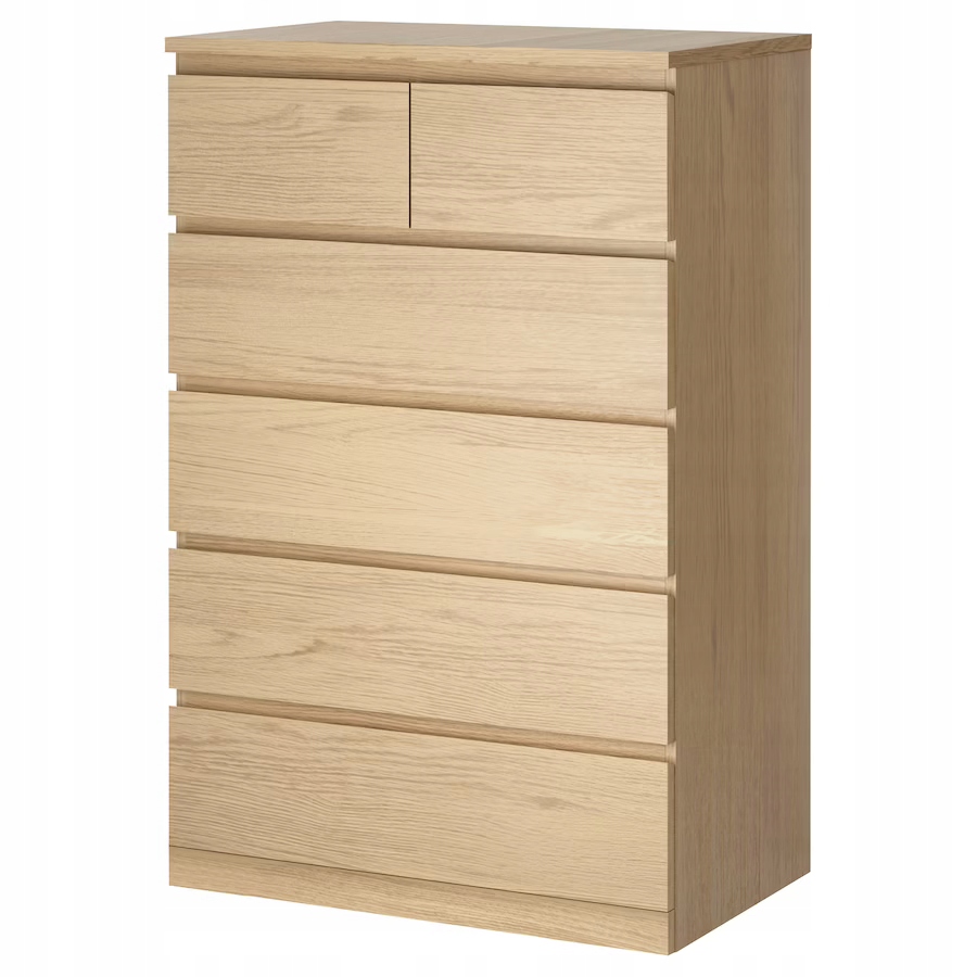 

Ikea Malm Komoda 6 szuflad okleina dębowa 80x123cm