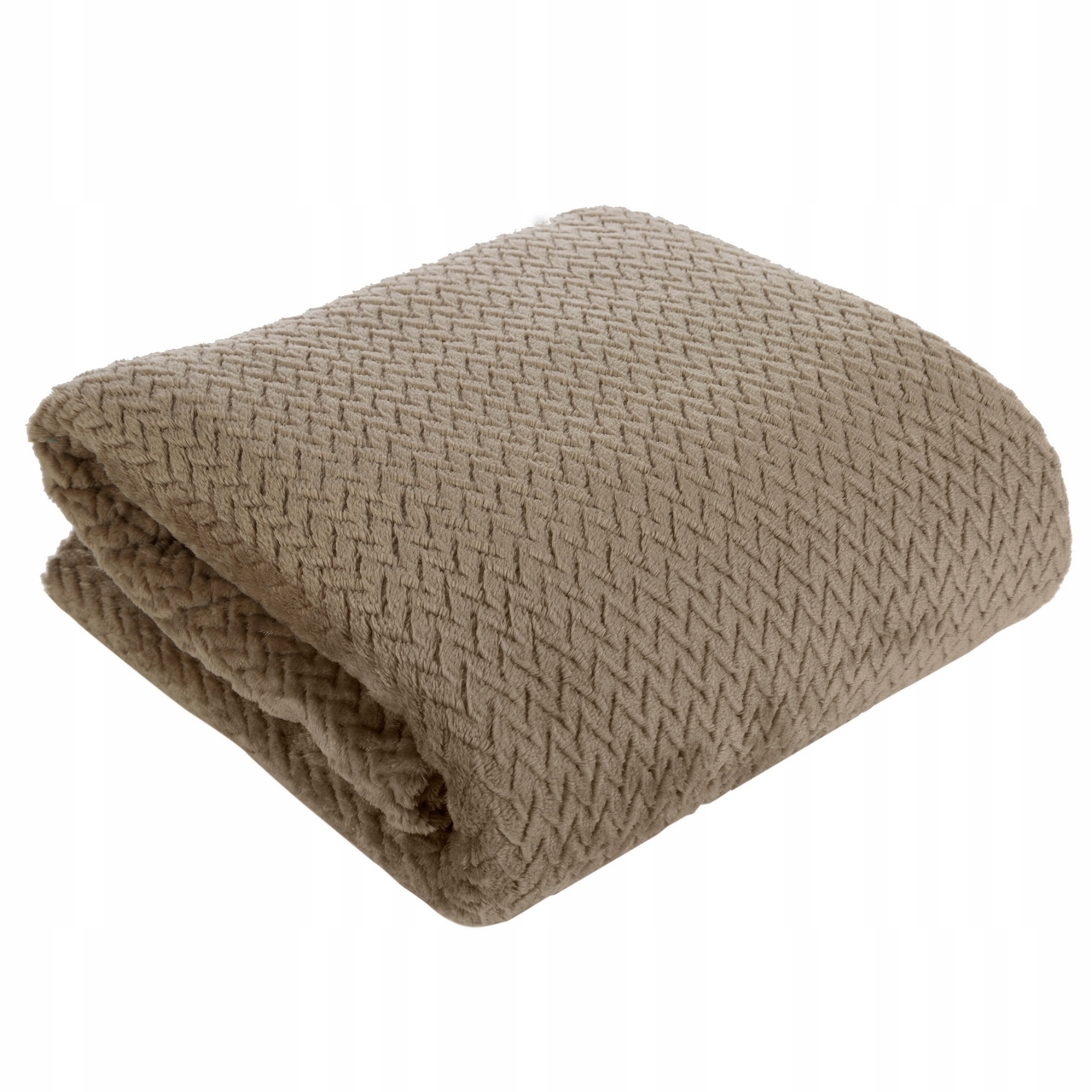 

Koc 170x210 jodełka ciemny beżowy miękki D91