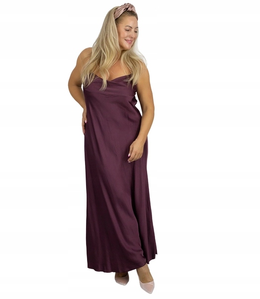 Saténová šaty maxi splývavá, elegantní unisize