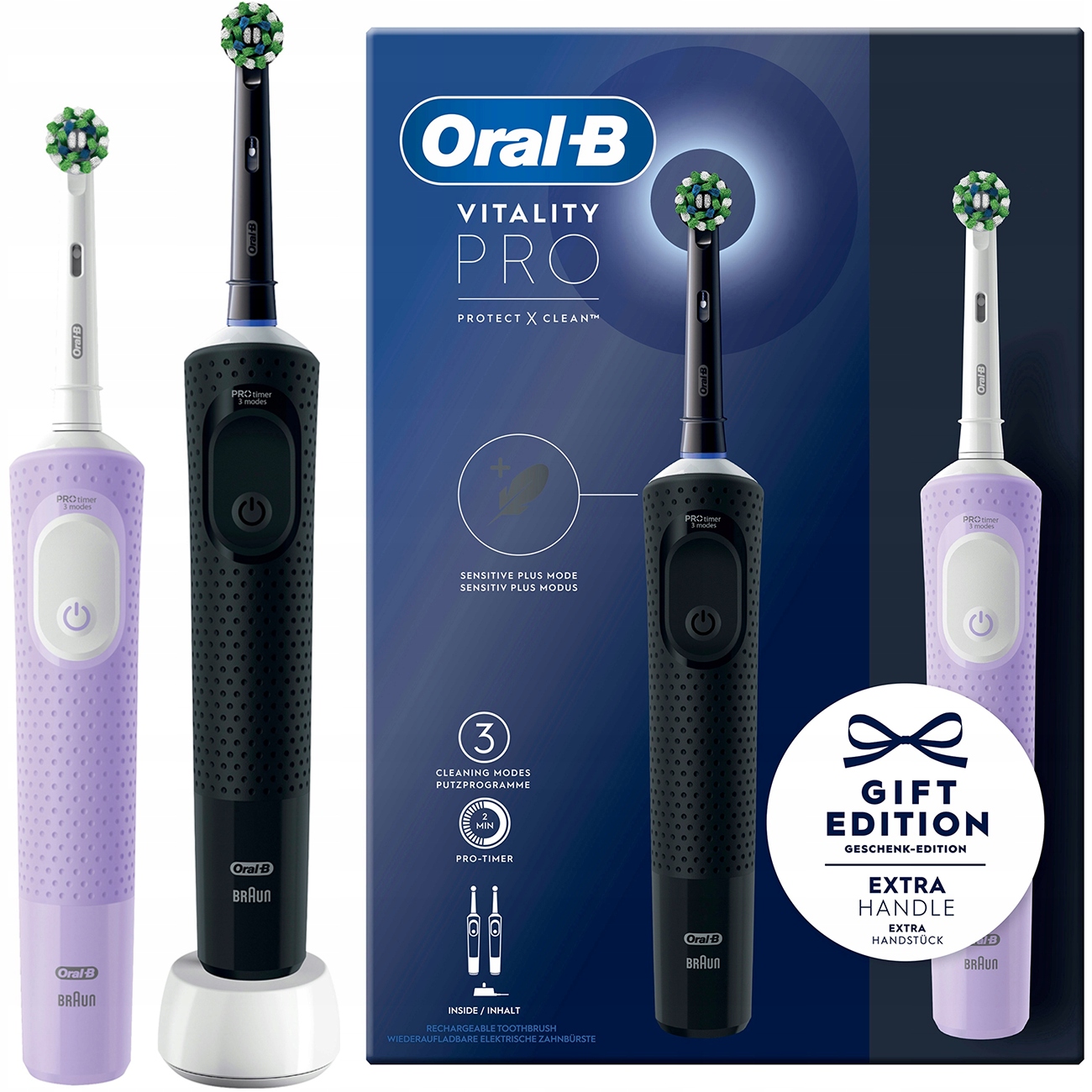 Elektryczna Szczoteczka Oral-b Vitality Pro D103 Duo Fioletowa I Czarna