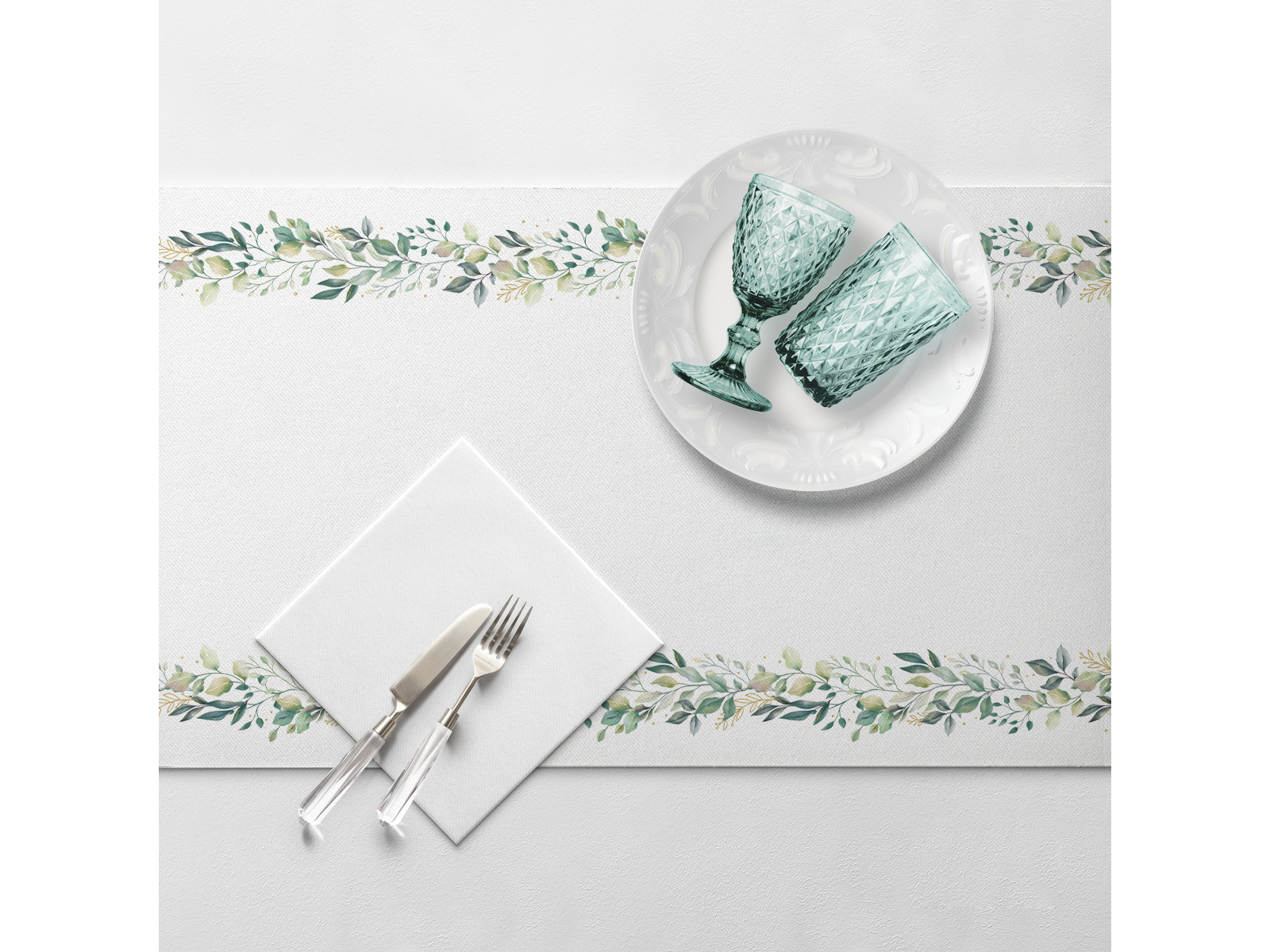 Dekoracja bieżnik na stół na Komunię Listki 5m Kod producenta AAR508100