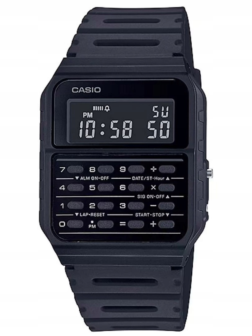 Pánské Hodinky Casio Černé Retro Klasika Kalkulačka CA-53WF-1B Box