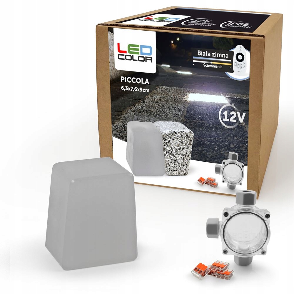 16x Świecąca Kostka Brukowa LED Piccola Zimna Rodzaj kostka brukowa