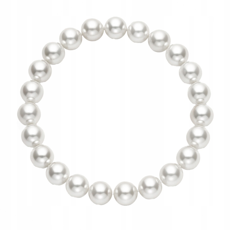 Náramek z přírodních bílých perel 8,5 mm 18 cm elegantní jako dárek