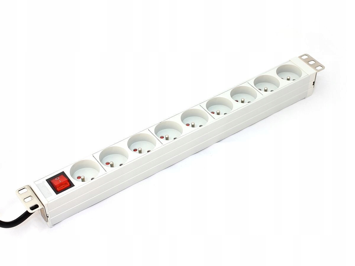 Zásuvková lišta Pdu 19" Rack, 9 x zásuvka typu E, 2.0 m, 1 x zástrčka C14, 10 A