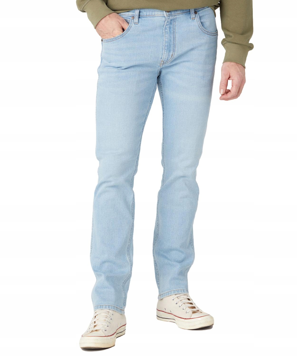Wrangler Greensboro Blue Waves pánské džíny světle modré rovné kalhoty 32/32