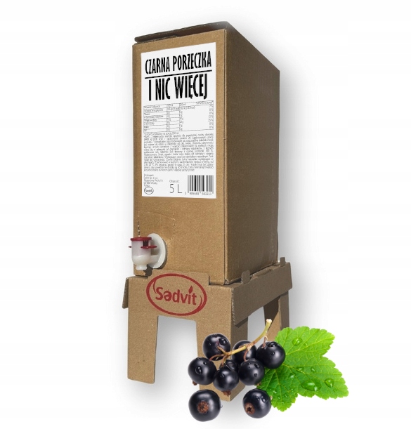 Podstawka Sok z czarnej porzeczki 100% Tłoczony Bez Cukru 5L Nfc
