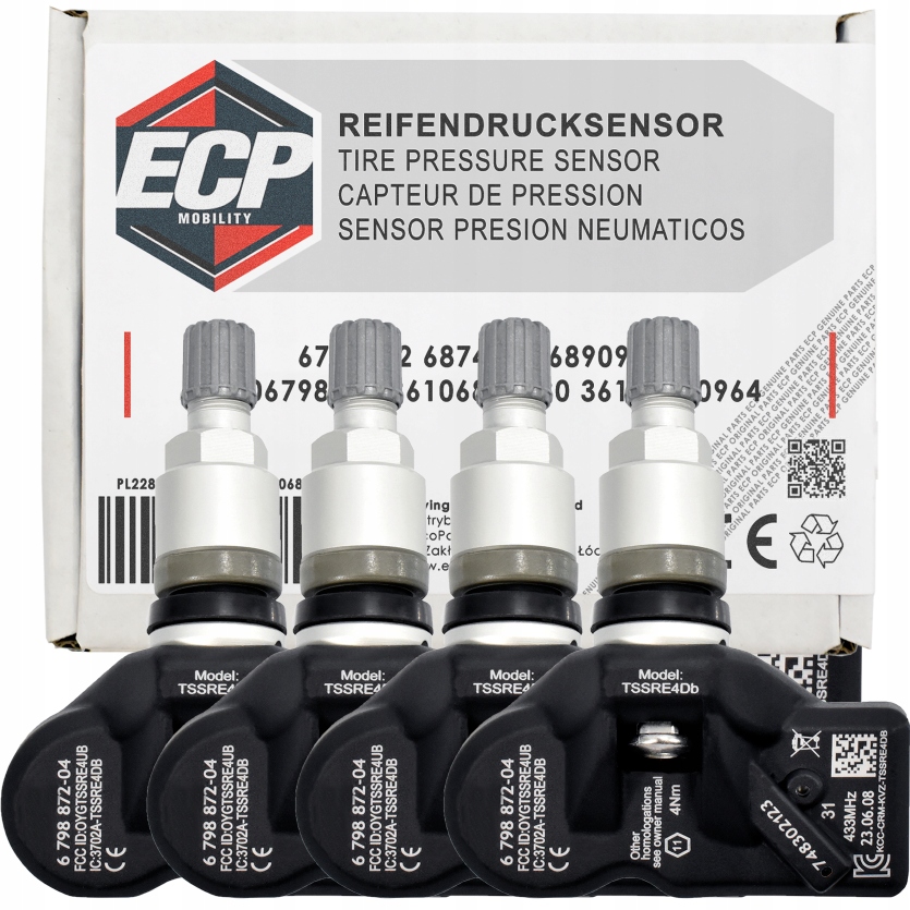 4X Snímač Tlaku Pneumatík Tpms 6798872 6874830 6890964 Bmw Mini