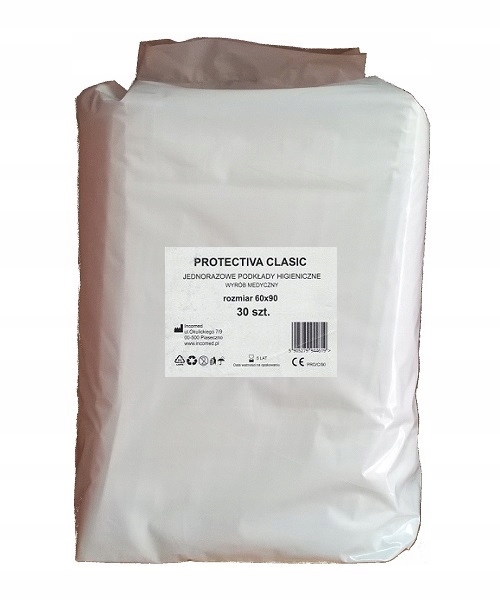 PODKŁADY CHŁONNE NA ŁÓŻKO DO SZPITALA 90x60 30 szt