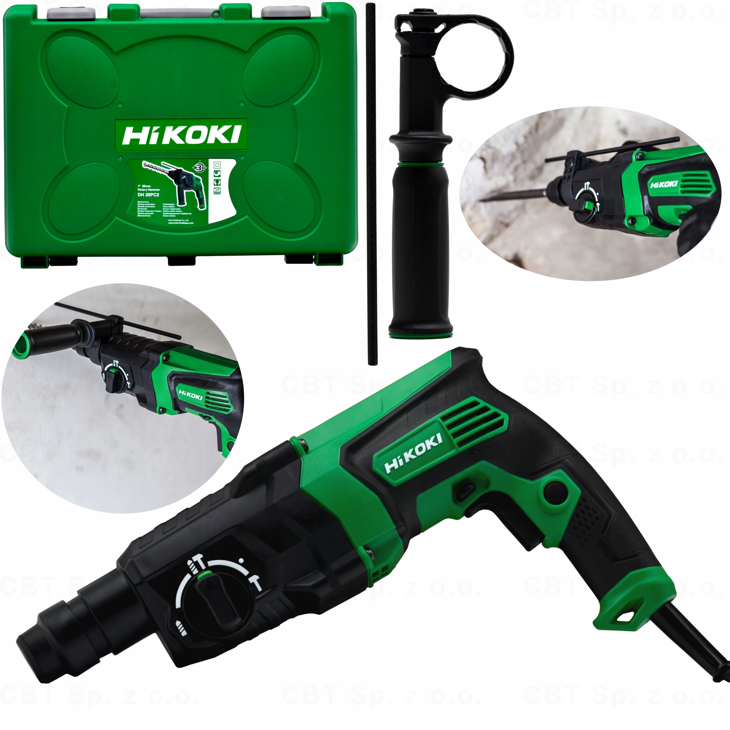 MOCNA MŁOTOWIERTARKA SIECIOWA HITACHI 830W 3,2J SDS PLUS WALIZKA UCHWYT