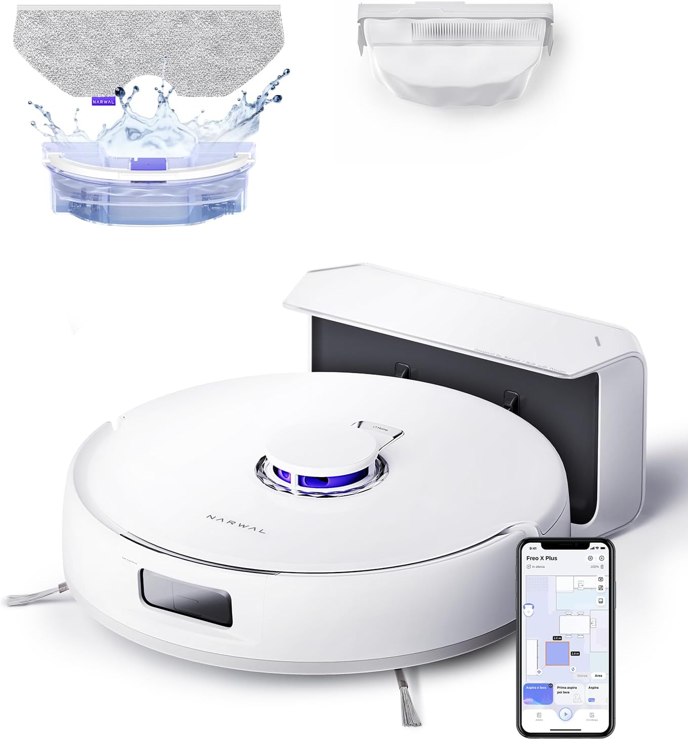 7800Pa ROBOT SPRZĄTAJĄCY 210min 5200mAh Odkurzacz Mopowanie Narwal X Plus