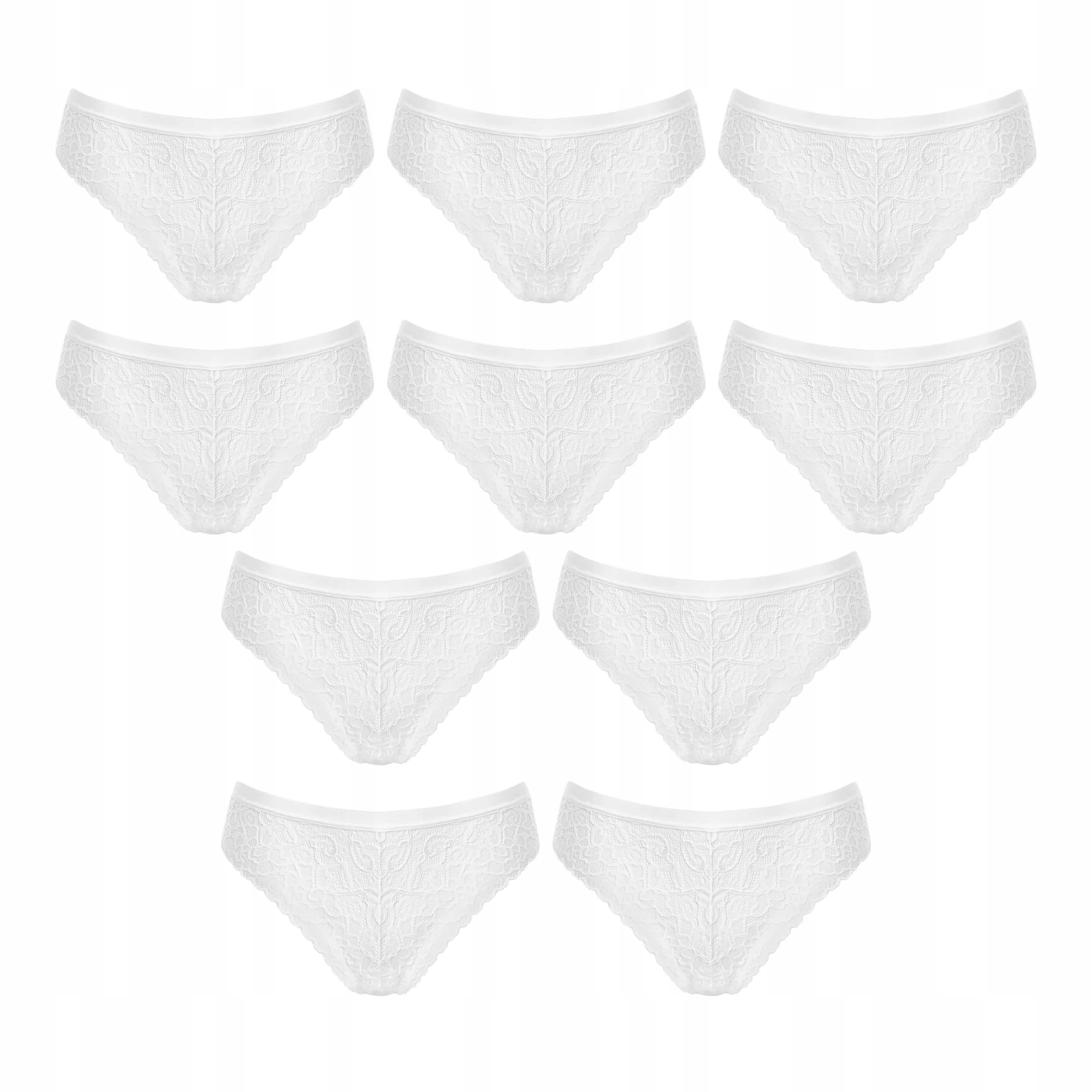 10 ks Kalhotky z měkké krajky Margherita 10x Bílá XL