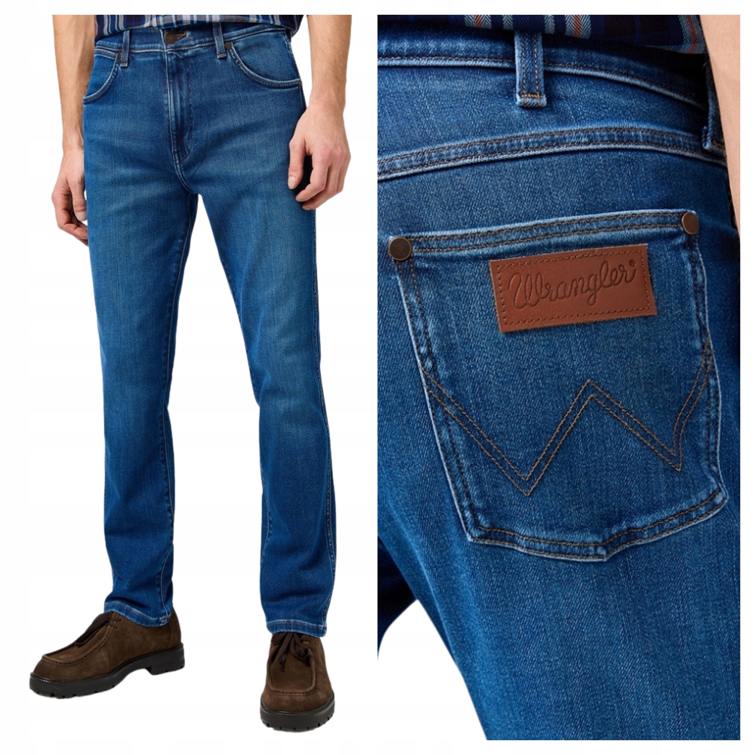 Pánské džínové kalhoty Wrangler Larston Zúžené modré W38 L30