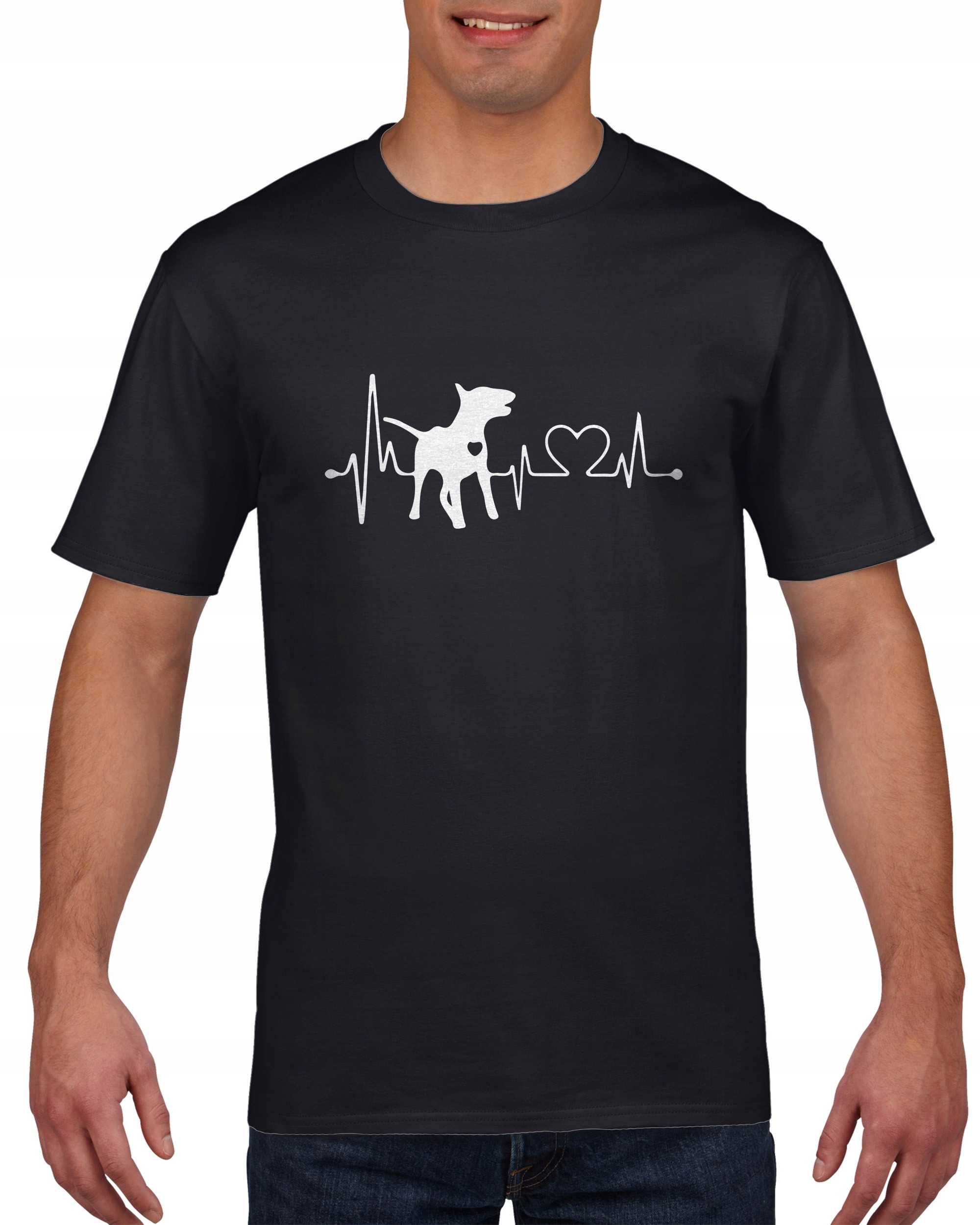 

Koszulka męska Linia życia Ekg pies amstaff L