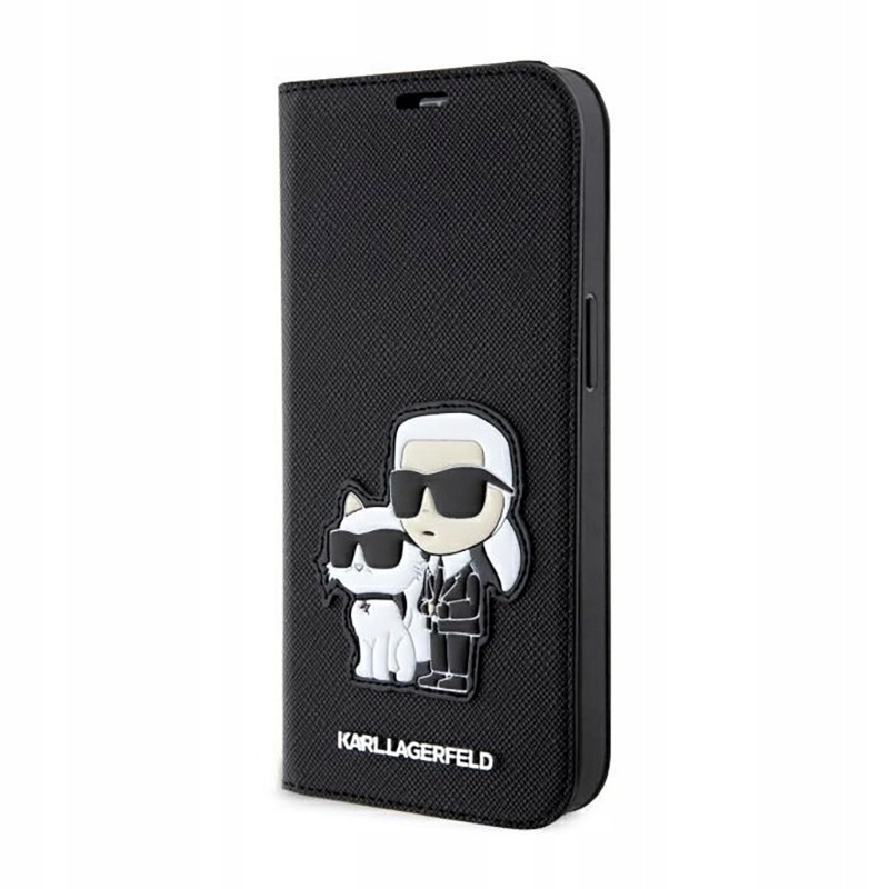 Karl Lagerfeld Booktype Nft Saffiano Karl & Choupette Pouzdro pro iPhone 14 Pro