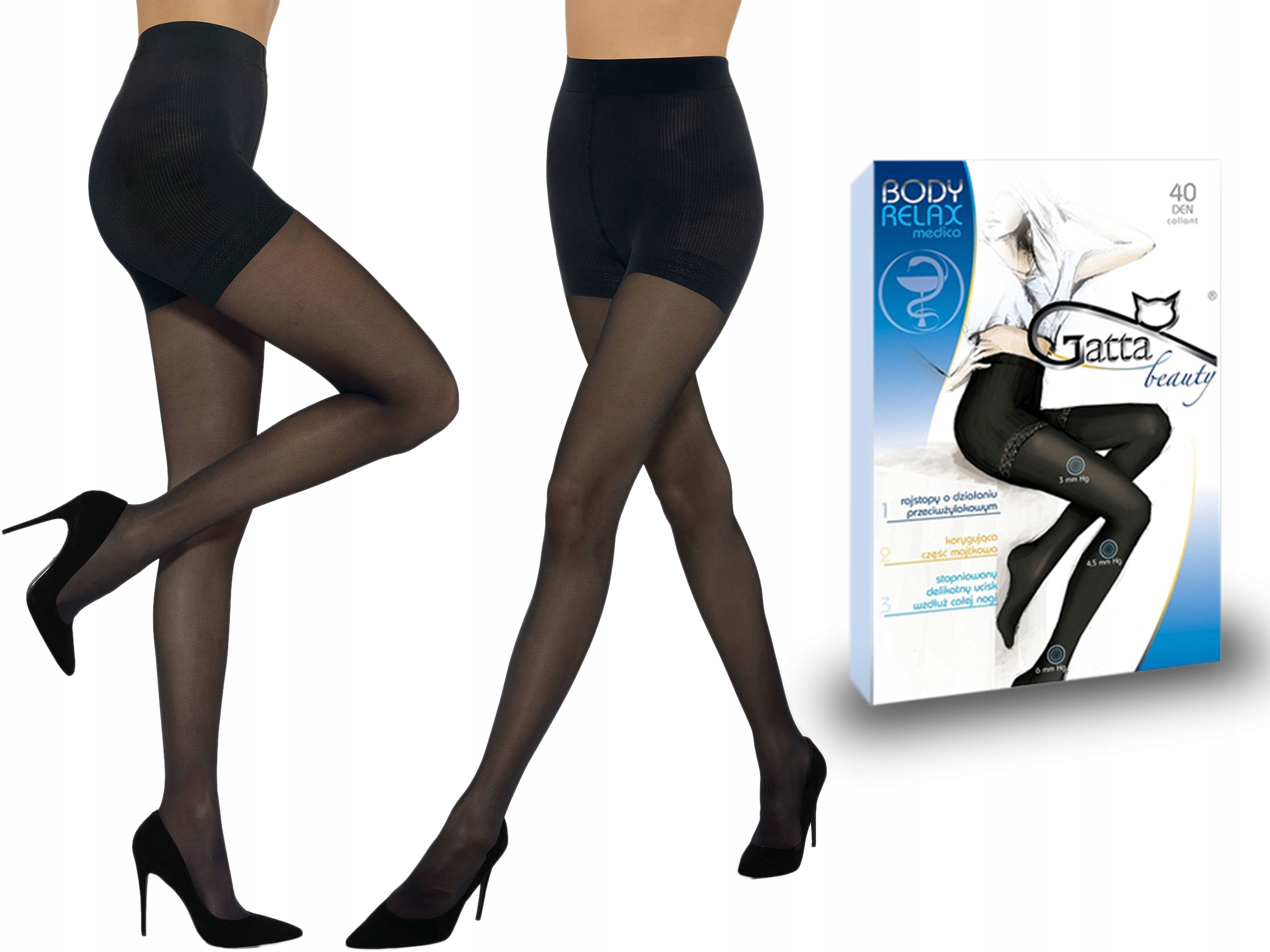 

Gatta rajstopy Body Relax Medica, 40 den, nero 4-L