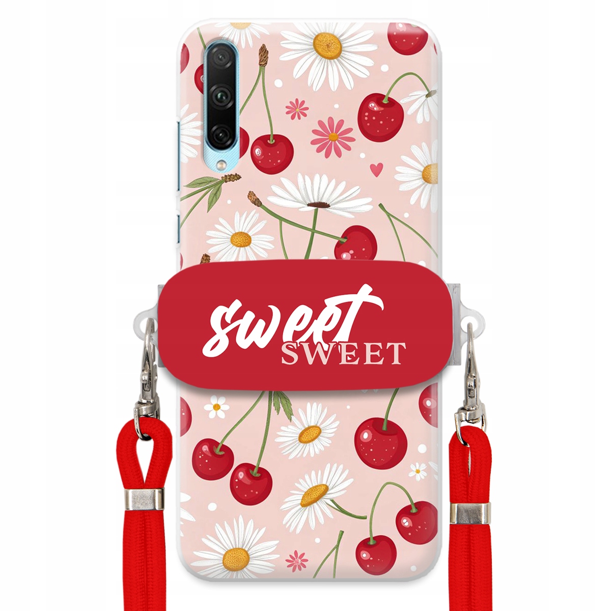 Puzdro pre Huawei Honor 30i Červené vodítko držiak Sweet Sweet Kvet čerešne