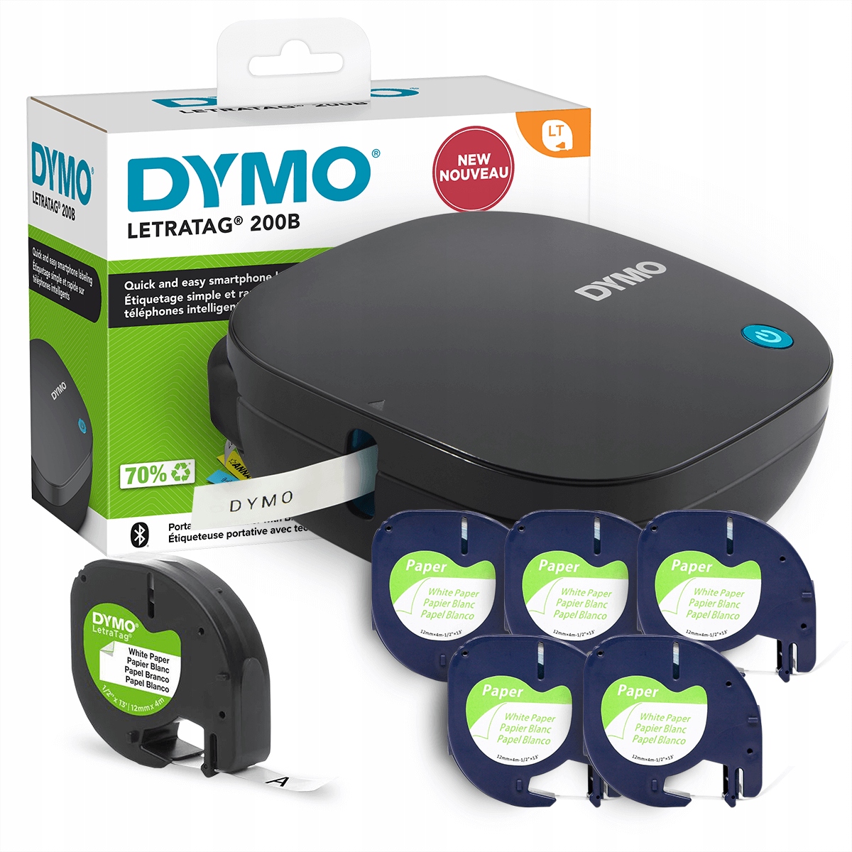 

Przenośna drukarka Dymo LT-200B LetraTag 5x Taśma