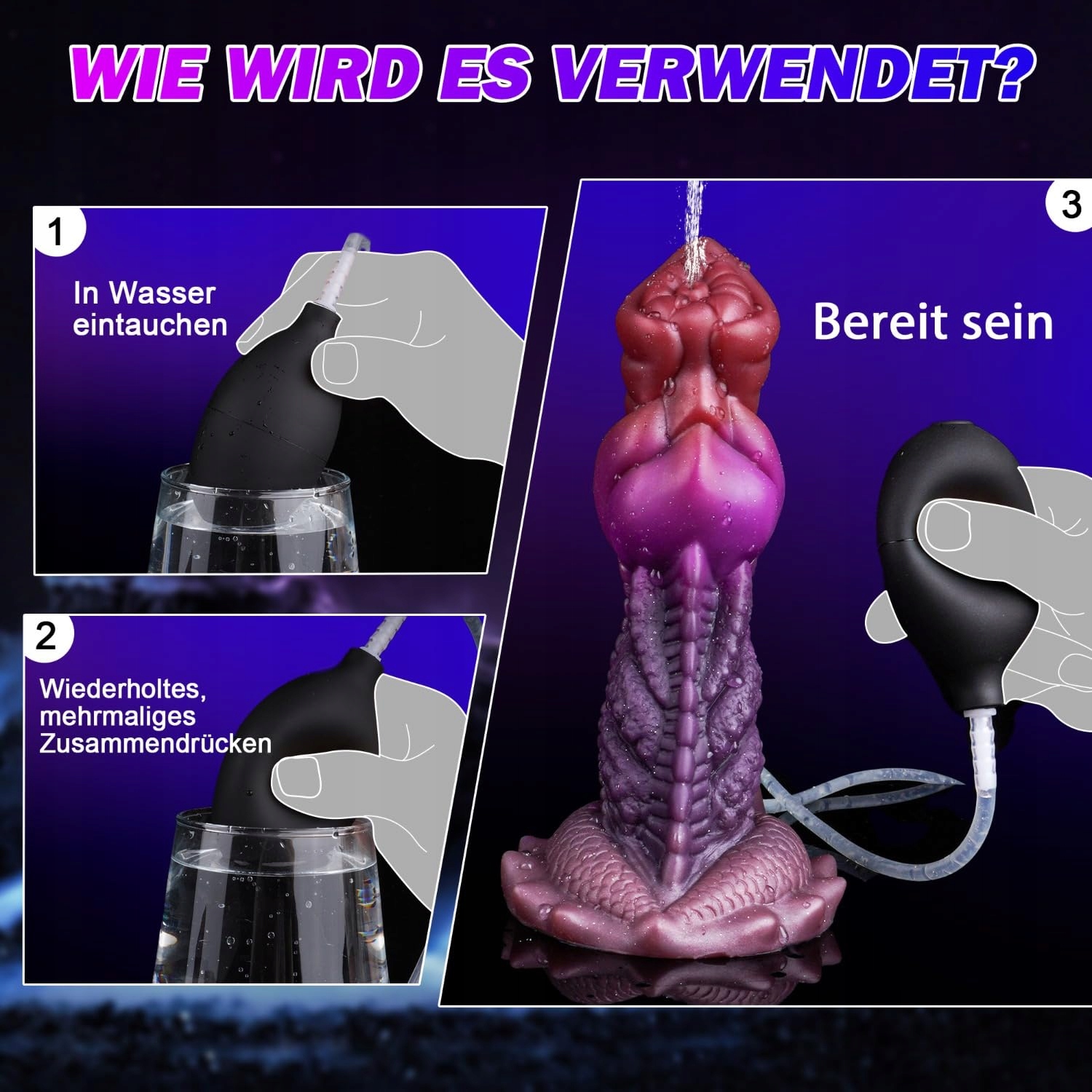 SPRITZ MONSTER Dildo 19cm Silikon Drachendildo z Przyssawką — miniatura 3