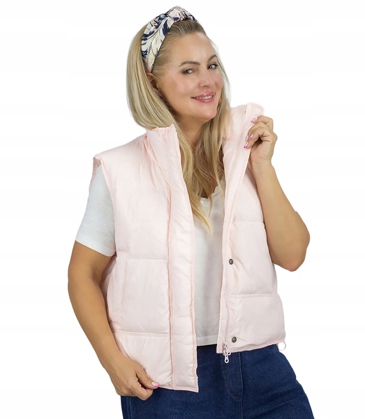 Krátká vesta dámská jarní pastelová vesta Agrafka unisize