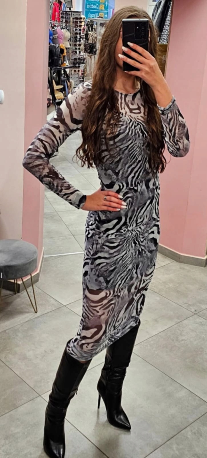 Šaty Millagro Síťovina Zebra Uni.