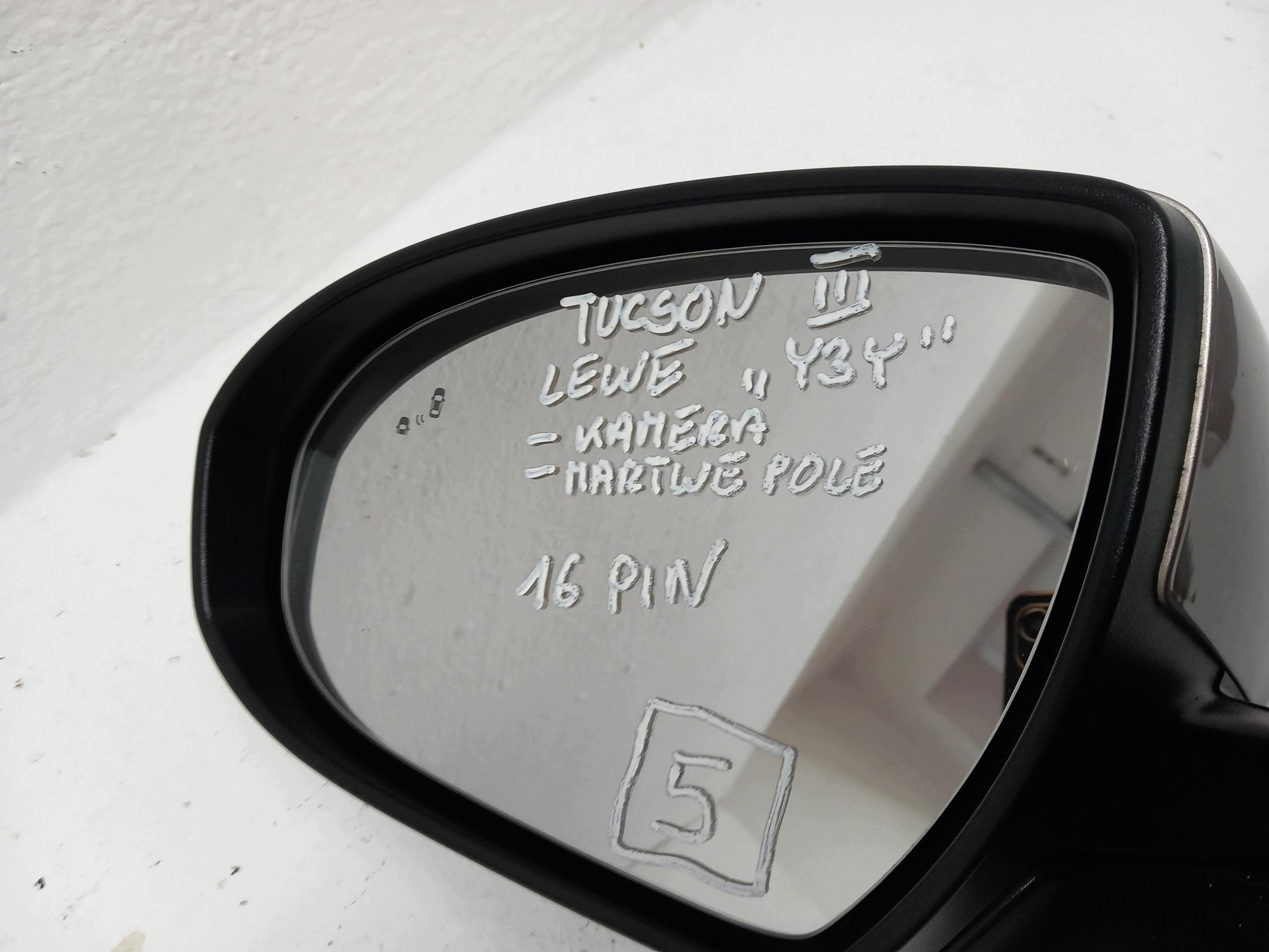 mirror left HYUNDAI TUCSON III 16 PIN MARTWE POLE KAMERA Y3Y