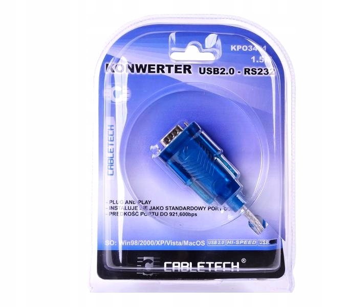 Konwerter USB 2.0 - RS232 DB9 COM 1,5m