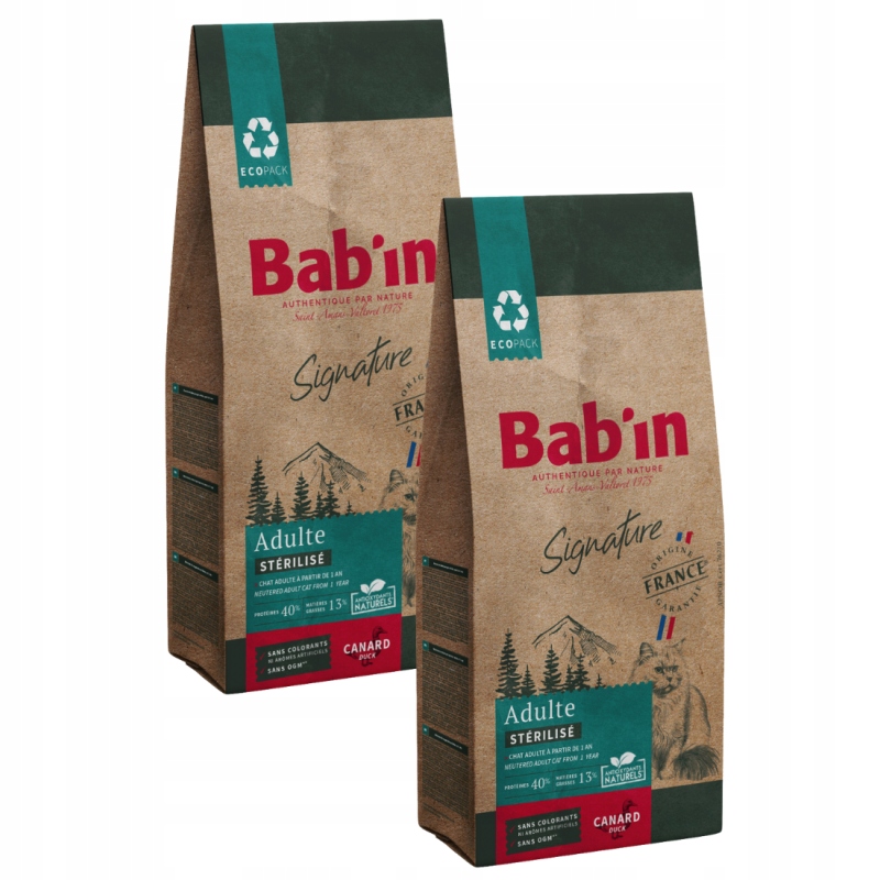 Bab'in Signature Neutered Adult bohatá na kachnu pro Vybíravé kočky 2 x 6 kg