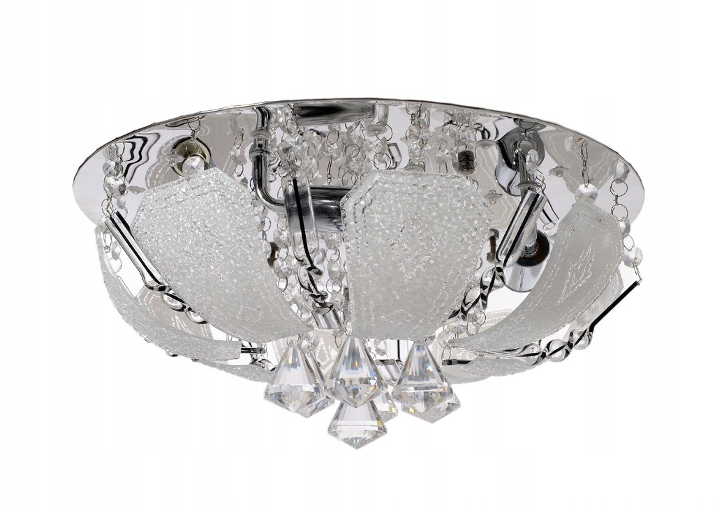 Fenomenálna stropná lampa P-y 0149/4, stropné svietidlo krištáľovo-strieborná do jedálne
