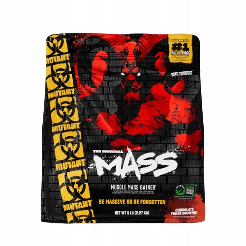 Gainer Mutant Mass 2270 g Doplněk Stravy Hmotnost Bílkoviny Sacharidy Bcaa Brownie