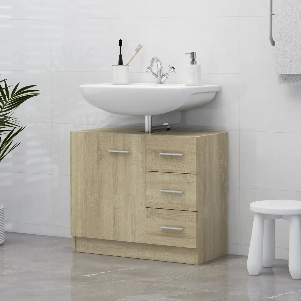vidaXL Skříňka pod umyvadlo dub sonoma 63x30x54 cm kompozitní dřevo