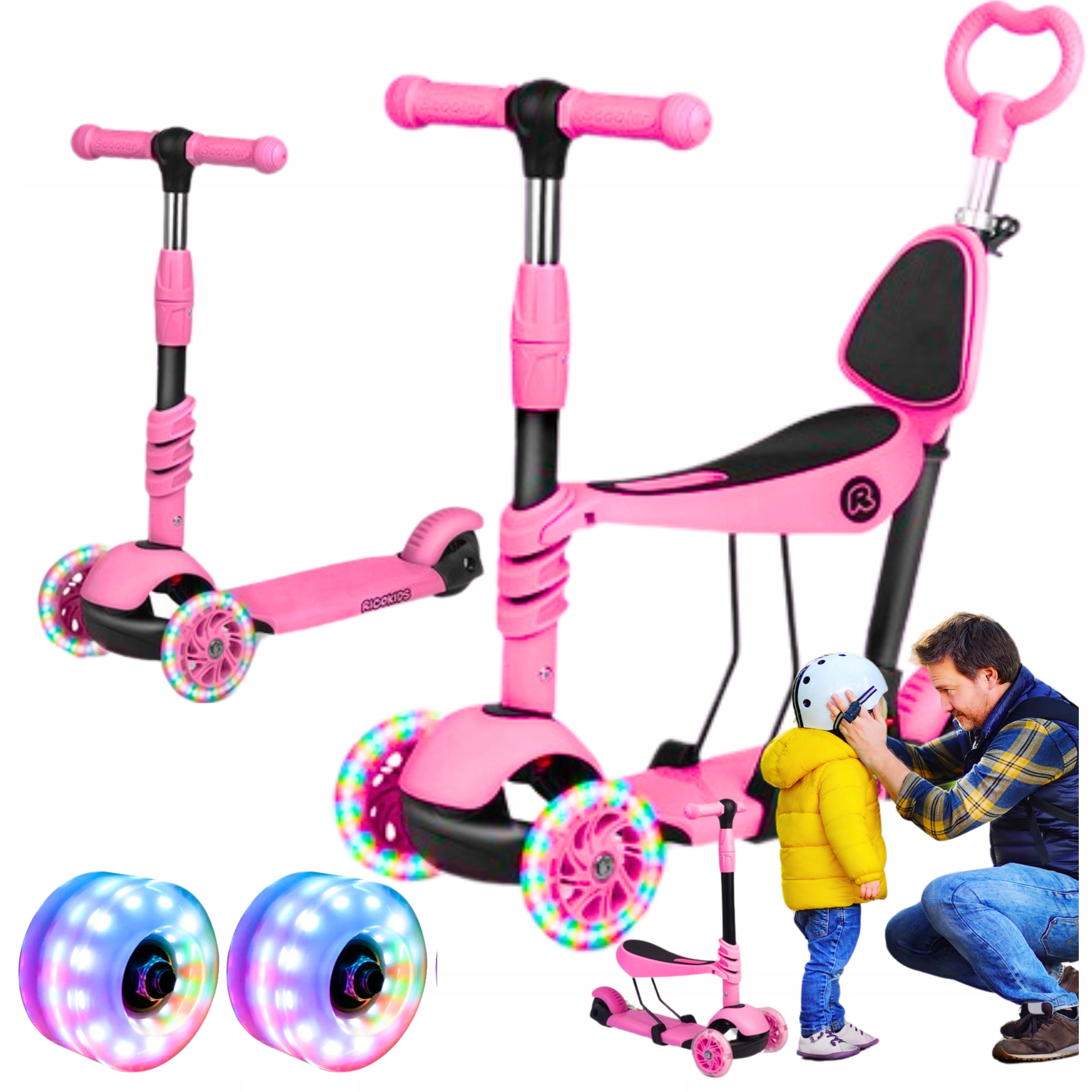 Hulajnoga Dla Dzieci Z Siedziskiem Hulajnoga Led Balansowa 3 W 1