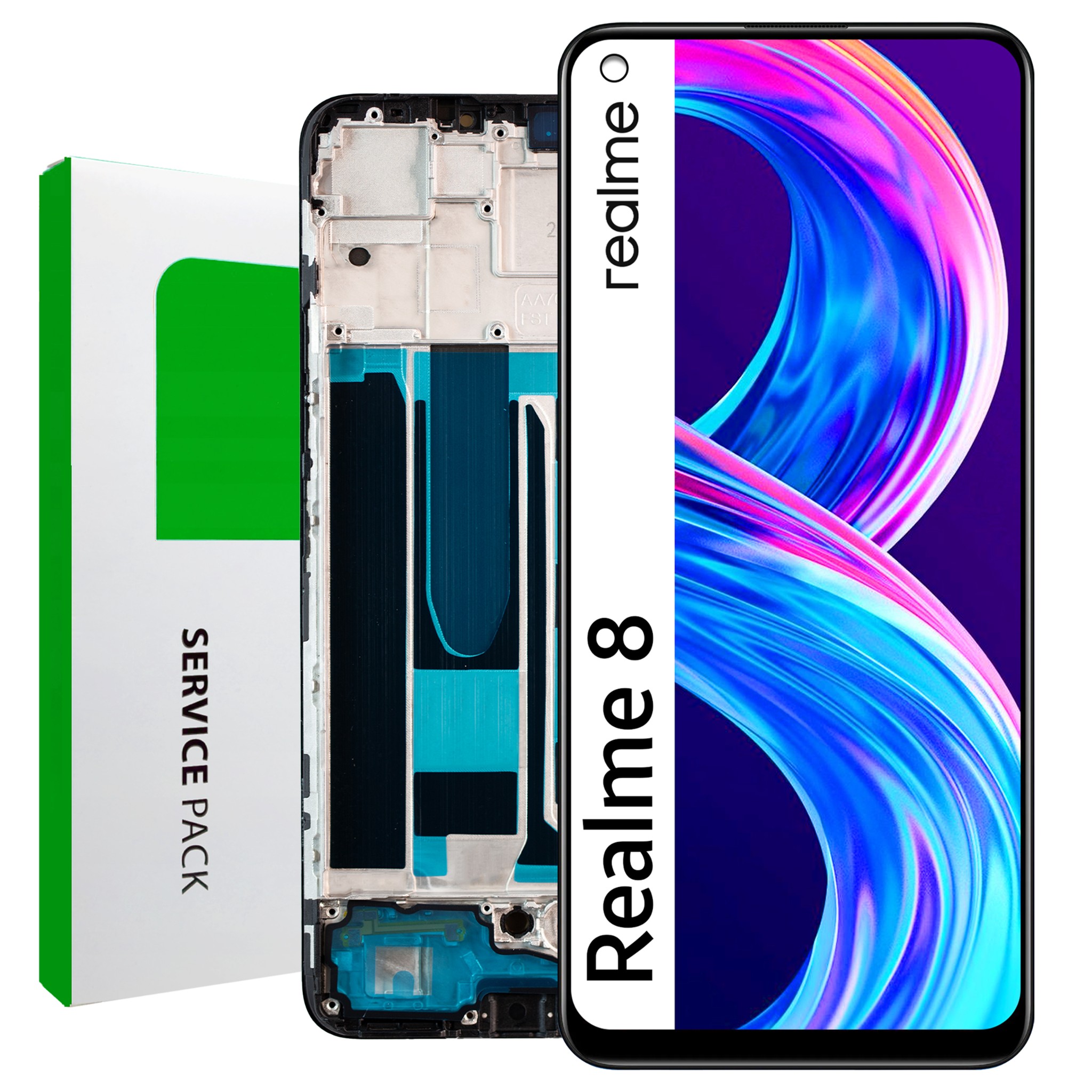 RMX3085 LCD pro Realme 8 Service Pack Rámeček Matrix Originál Zila