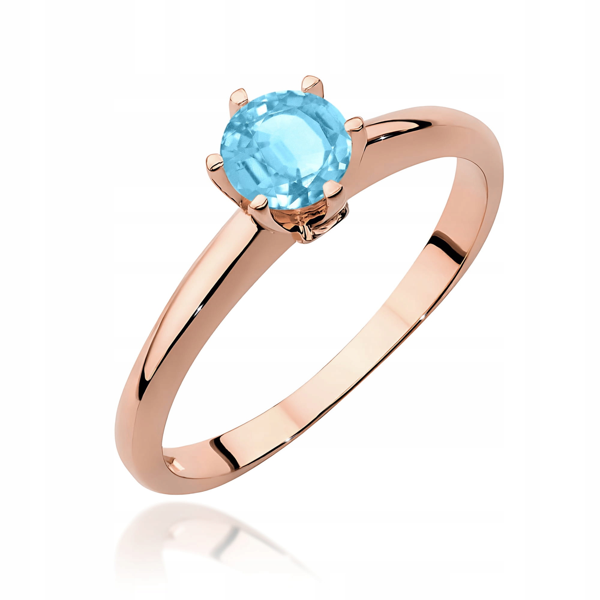 Prstýnek z růžového zlata 585 s topazem, elegantní zásnubní