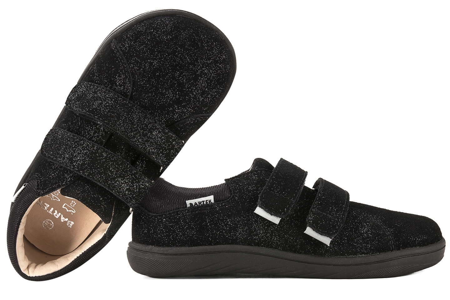 Bartek 8600360 Barefoot Półbuty Dziecięce Trzewiki Skóra Rzepy czarne 23 Cz