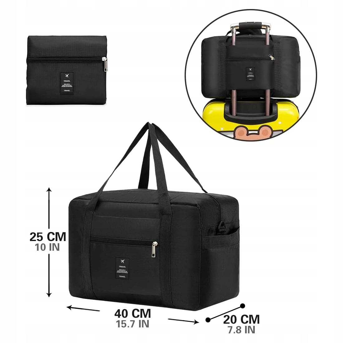 SKŁADANA TORBA PODRÓŻNA WALIZKA TORBA KABINOWA NA BAGAŻ RĘCZNY 40X20X25 Marka inna