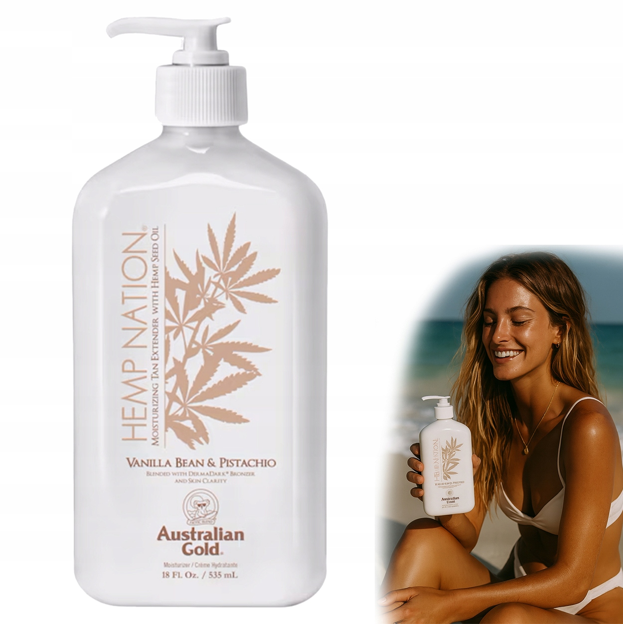 Hemp Nation Vanilla Bean & Pistachio Hydratační Balzám po opalování 535 ml