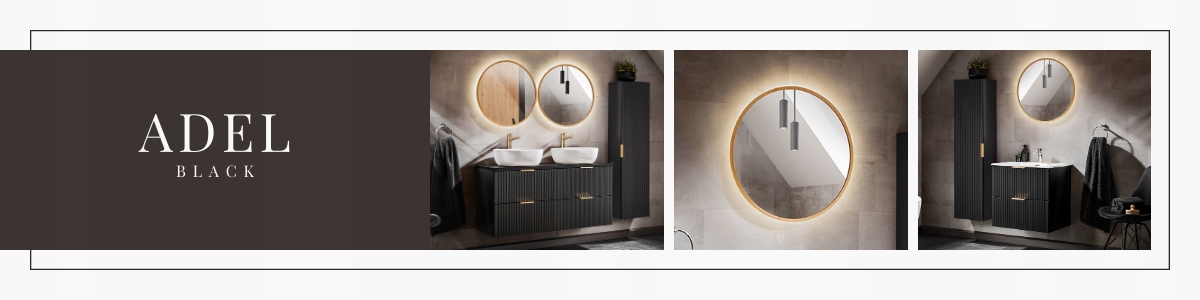 Blat 80 cm ADEL BLACK 89-80 Wysokość mebla 2.2 cm