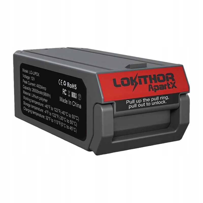 Lokithor Vymeniteľná batéria Lo-lipox 26500 mAh pre ApartX Powerbank 12V 4000A