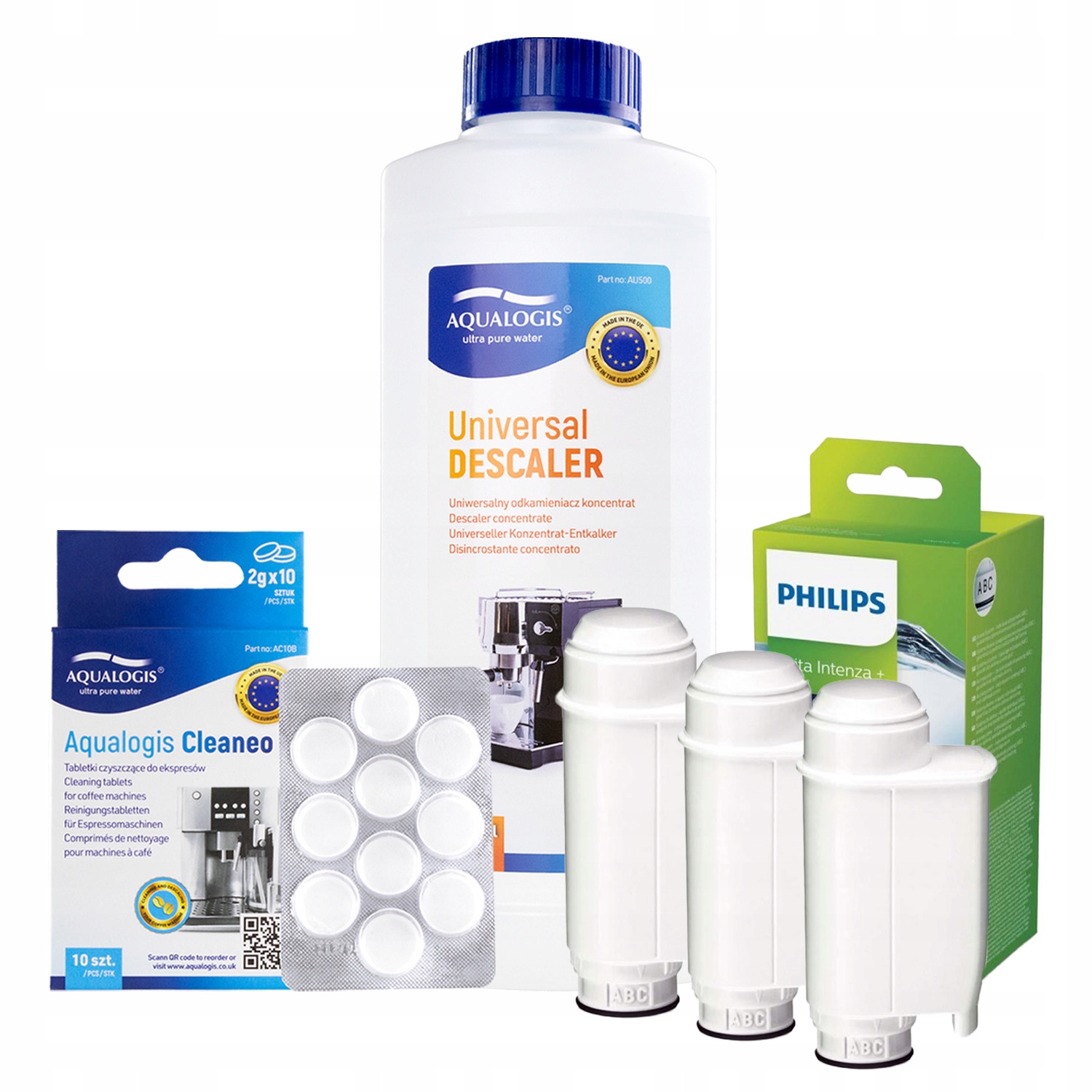 3x Filtr do kávovaru Philips Univerzální odvápňovač 0,5 l Cleaneo