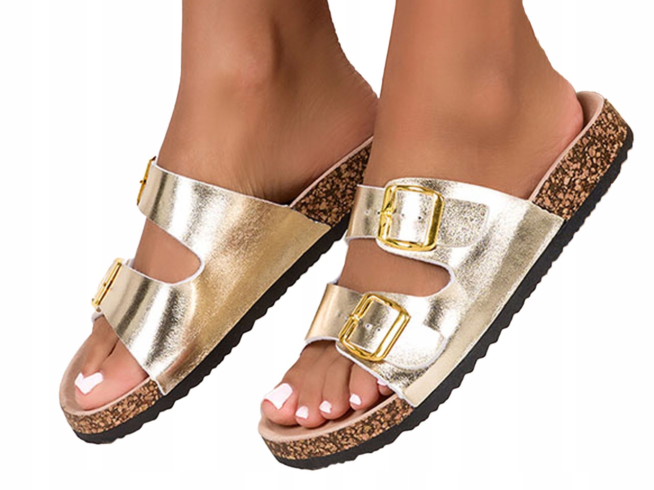 

Klapki Wkładka Skóra Profilowane Korkowa Podeszwa