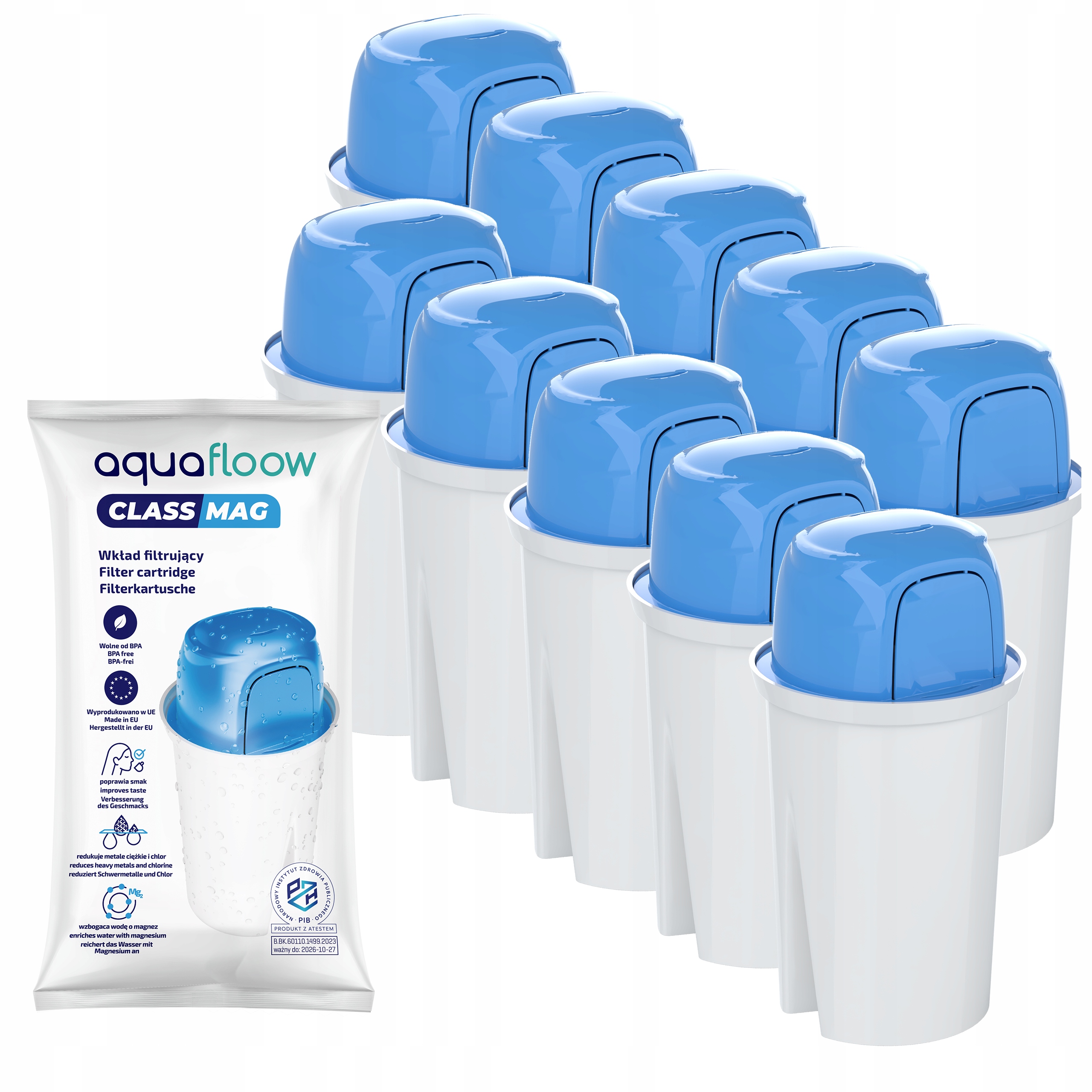 Filtr AquaFloow ClassMag do dzbanek filtrujący szklany Wessper D2 10x