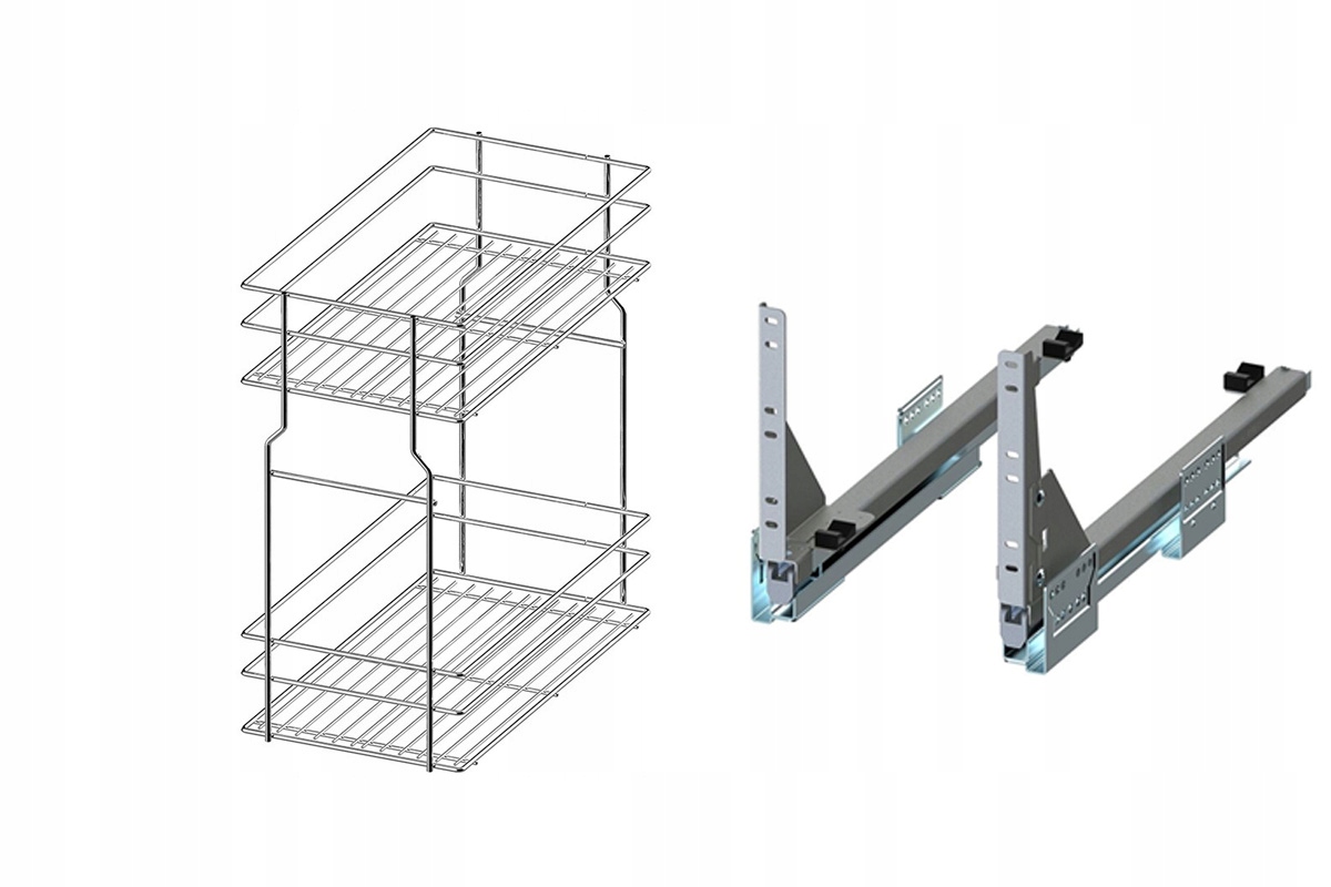 Kôš Cargo do spodnej skrinky 40 cm 400 Chróm 2p push tip-on Rejs s plným výsuvom