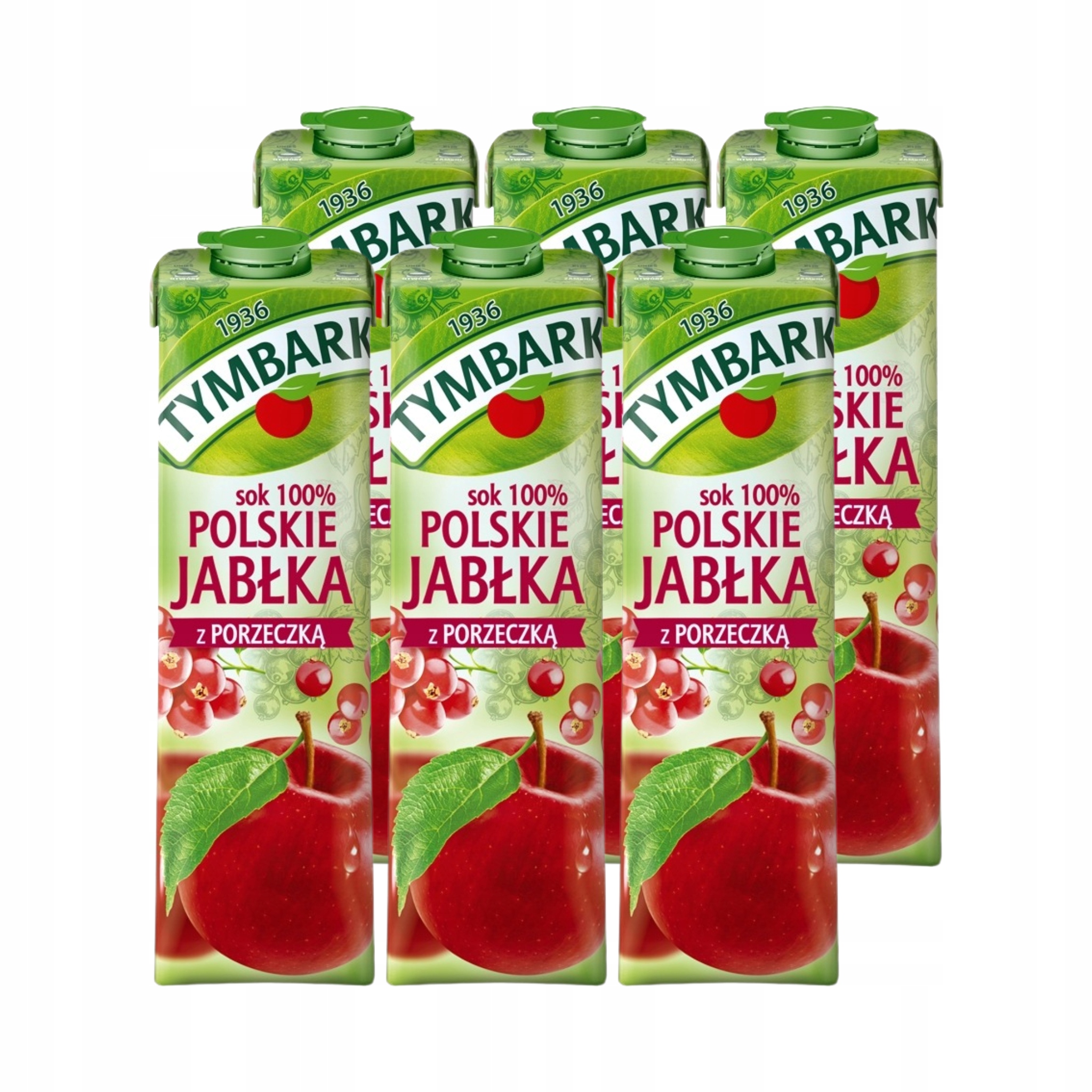 Tymbark Sok 100% Polskie Jabłka z Czerwoną Porzeczką 6x1l