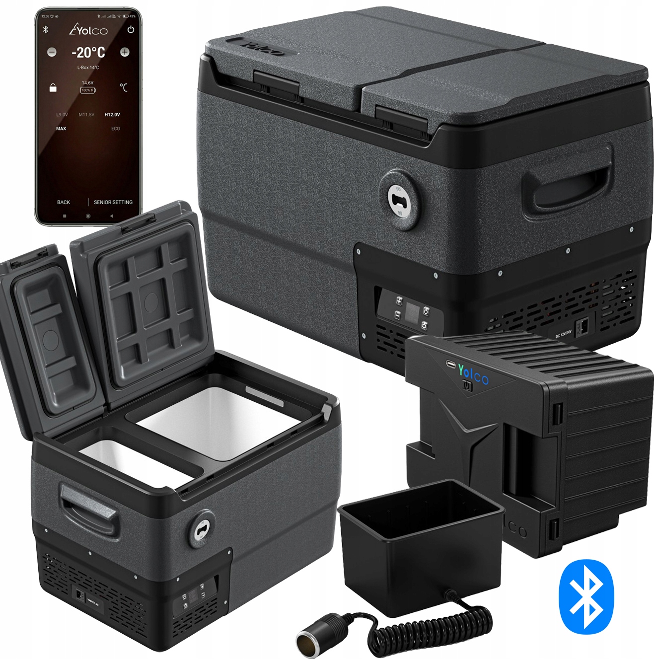 Turistická Lednička Kompresorová Mraznička Do Auta Yolco DX30 30L Baterie