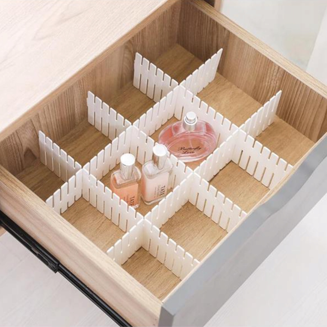 Przegródki organizer do szuflady garderoby szafy separator na biurko biały Rodzaj organizer do szuflady