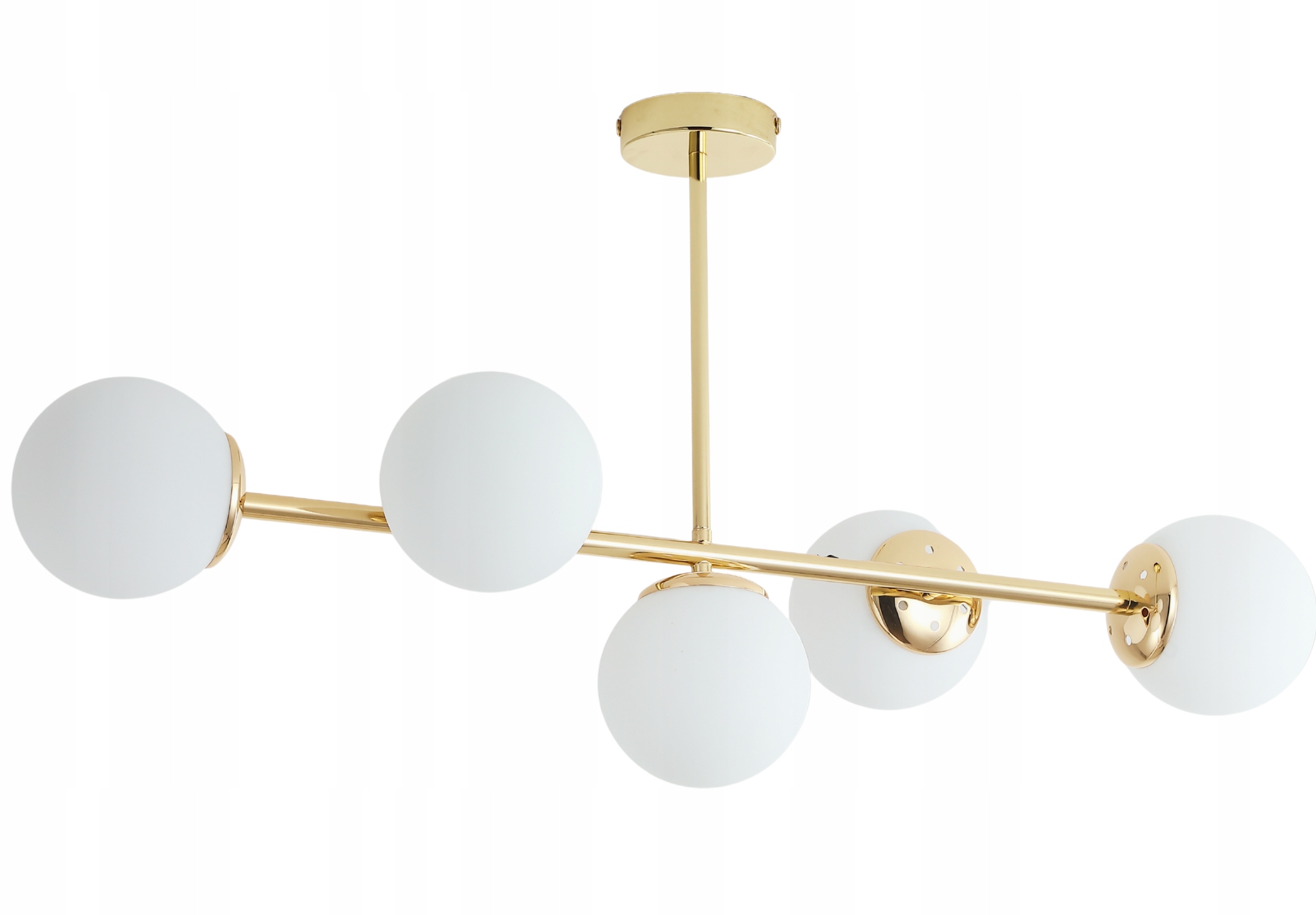 Závesná Stropná Lampa Luster Kule Zlatá Moderná Mliečna Led