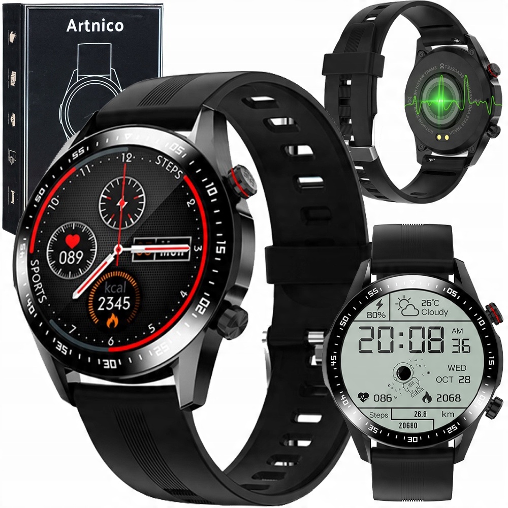 

Smartwatch Artnico E12 czarny męski pulsometr