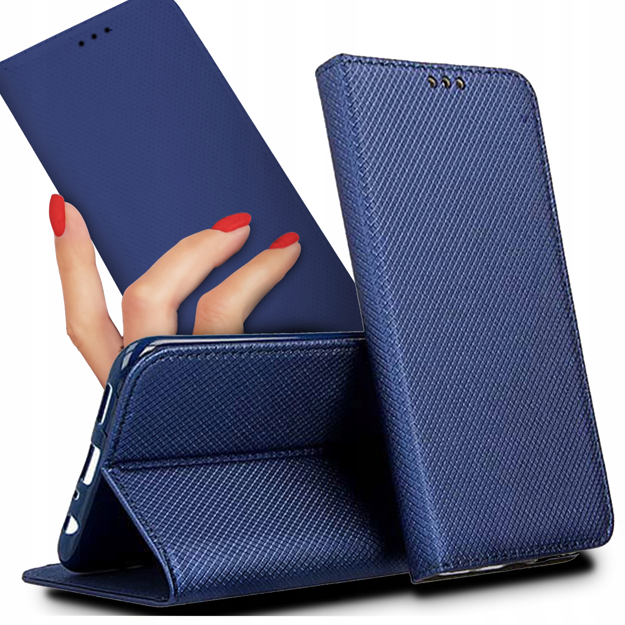 

Etui Książkowe Granatowy do Oppo A72 Klapka Magnet